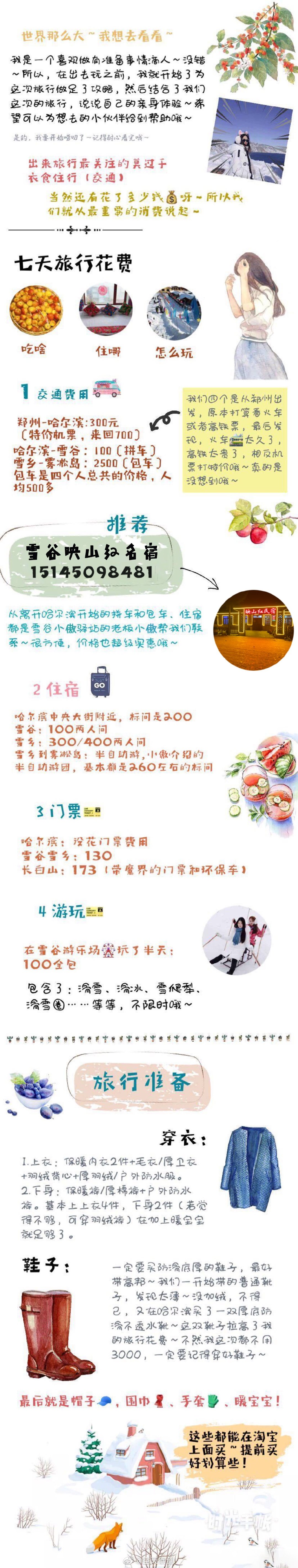 哈尔滨、雪乡、长白山旅游攻略